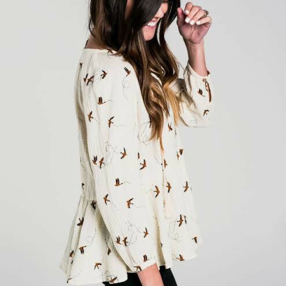 Rylee and Cru Sparrows Peplum Blouse